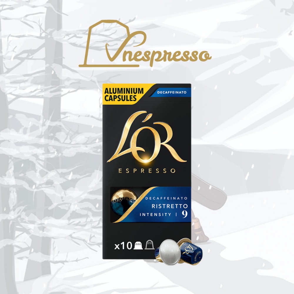 Viên nén cà phê Nespresso compatible L'OR Decaffein - Hộp 10 coffee capsules