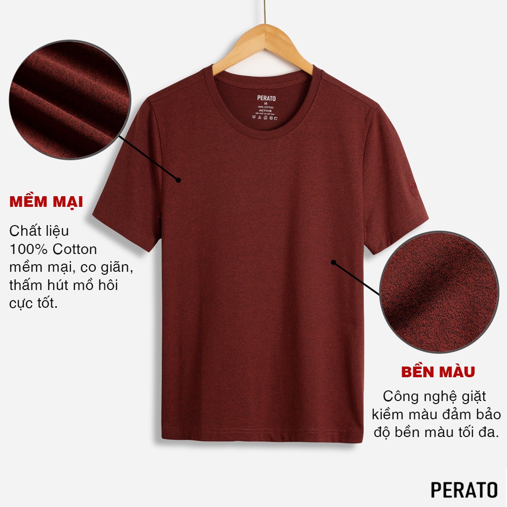 Áo Thun Nam Ngắn Tay PERATO (6 Màu), Chất Liệu Cotton Mềm Mại, Thấm Hút Nhanh Chóng, Bền Màu (TSOP21023) | BigBuy360 - bigbuy360.vn