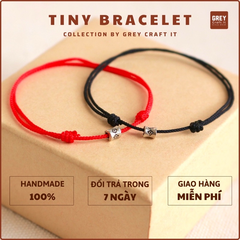 Vòng tay UNISEX Tiny Charm Bạc Thái x Dây da | Handmade 100% | Độc Lạ Đẹp Mắt | Cực bền với nước