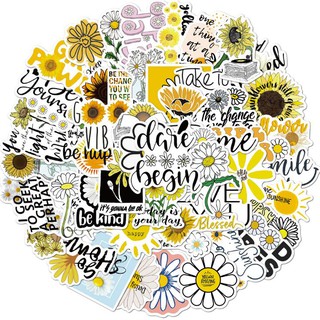 Bộ Sticker HOA CÚC decal hình dán chống nước trang trí xe, laptop, nón bảo hiểm, vali #123