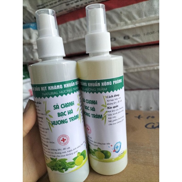 combo 2 chai xịt sả chanh, bạc hà, tràm 250ml