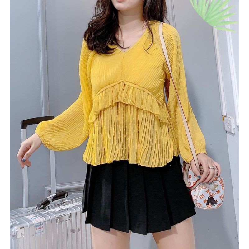 🌈 ÁO KIỂU VOAN BBD CHẤM GẠO - ảnh thật💢