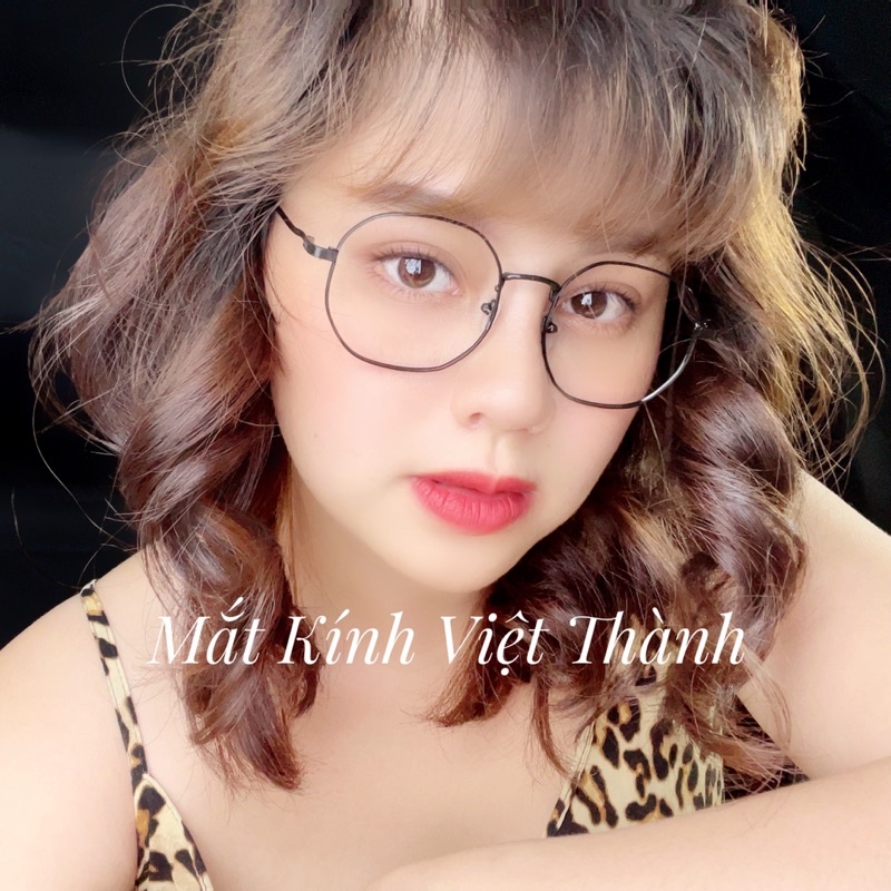 gọng kính cận kim loại lục giác kính cận tròn mẫu mới 2022 LG22