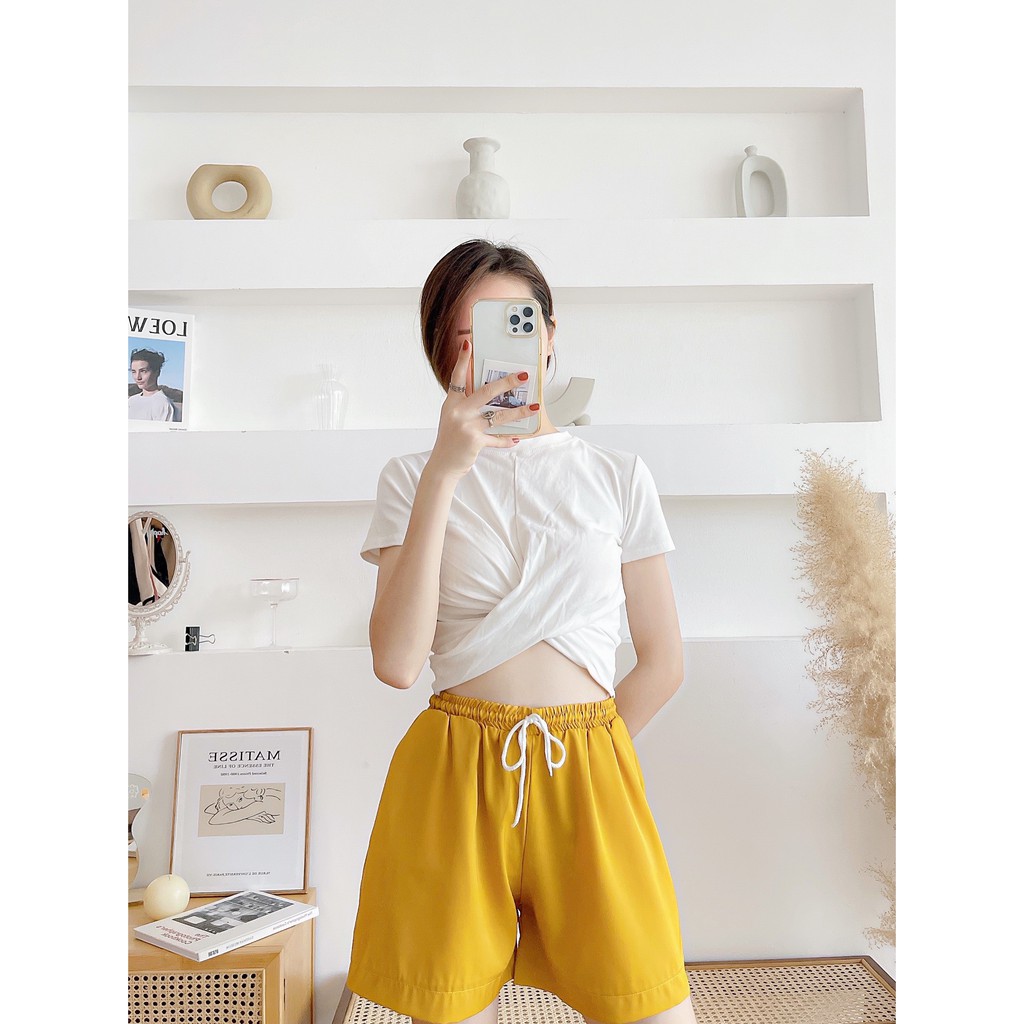Quần đùi nữ, quần short nữ chất lụa Thái mềm mại, thoáng mát 4 màu duyên dáng, trẻ trung