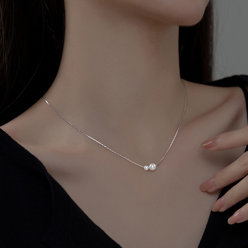 Vòng cổ nữ thanh lịch đơn giản Vòng cổ ngọc trai giả thời trang Hàn Quốc