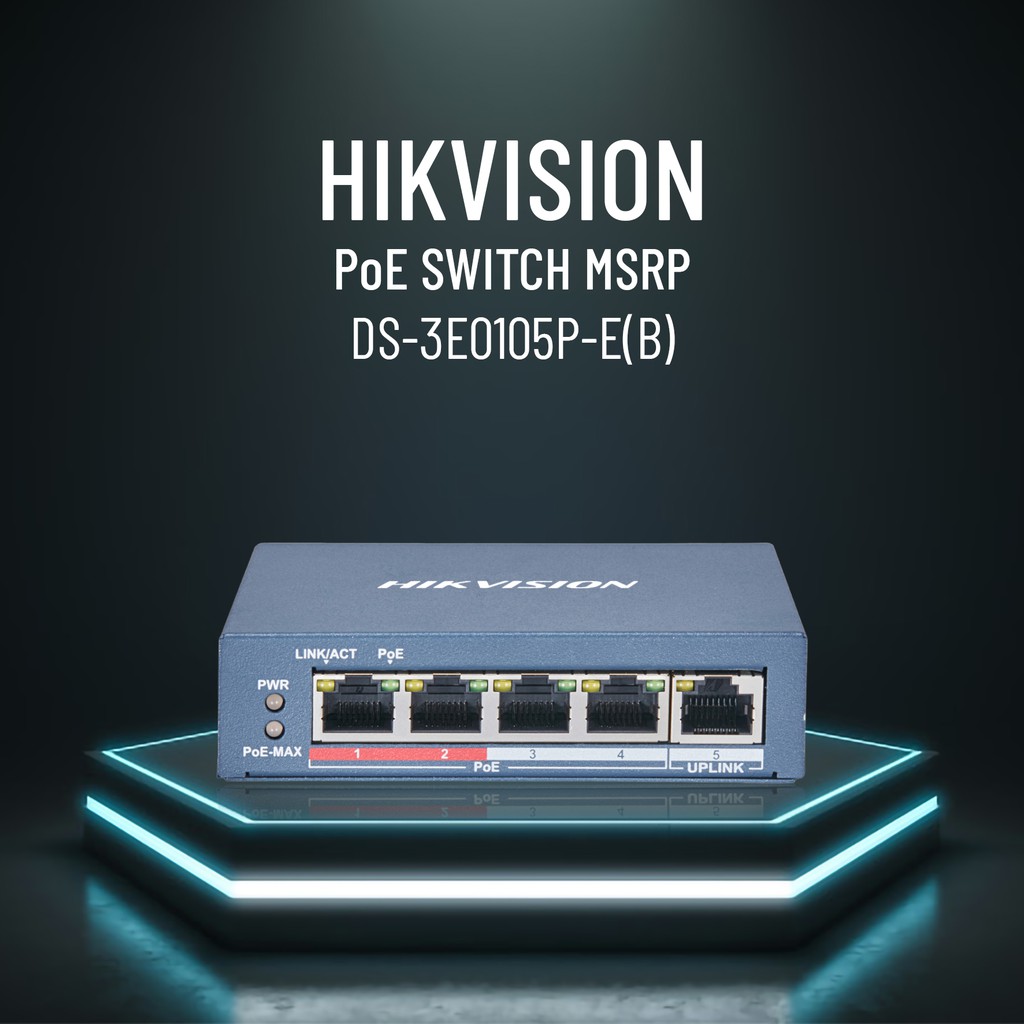 Switch 4-port 10/100Mbps PoE HIKVISION DS-3E0105P-E(B)