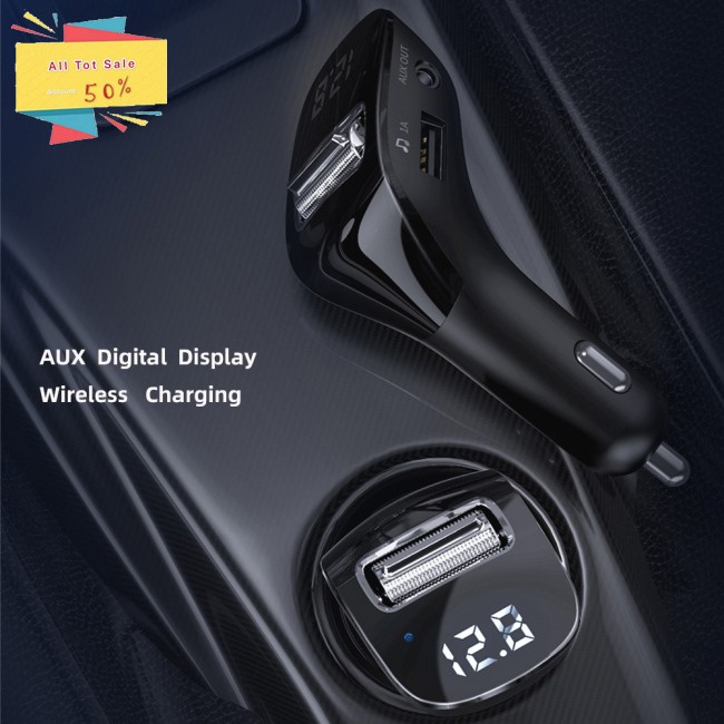 IN STOCK Car Fm Transmitter Bluetooth 5.0 Aux Handsfree Wireless Car Kit Dual Usb Car Charger Radio Mp3 Player