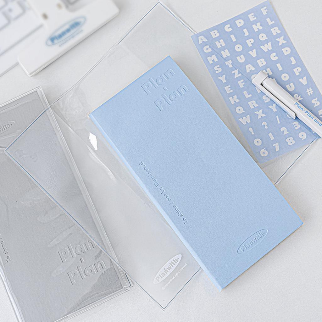 Sổ Tay Da PU Planwith Slim Ruột Planner/ To Do List 160 Trang Giấy 100GSM Plan/ Plan Tặng Kèm Sticker