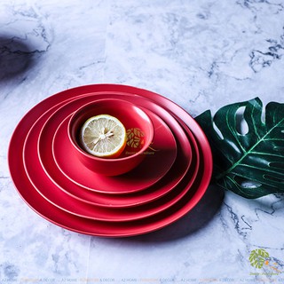 Bộ bát đĩa lẻ Red Valvet - gốm sứ cao cấp