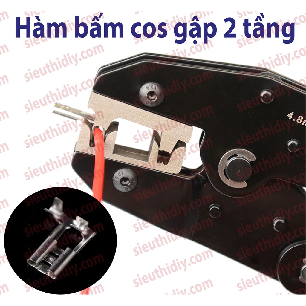 Kìm bấm cốt 2 tầng gập vuông 90 độ chữ L, cỡ lớn HS-LX