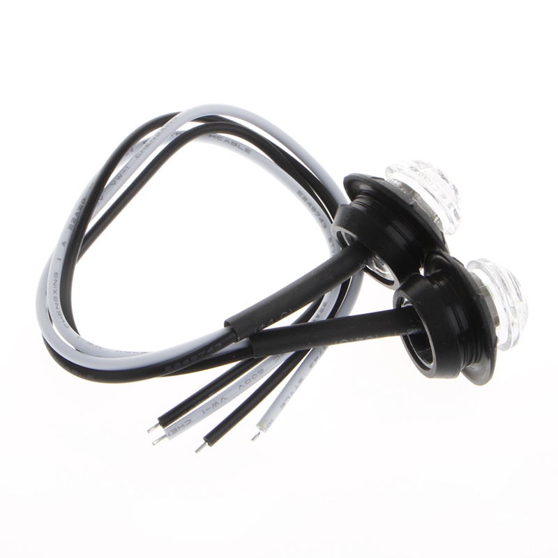 Set 2 Đèn LED Tròn Mini 3/4&quot; 3 Bóng Chống Thấm Nước Chuyên Dụng Cho Xe Tải