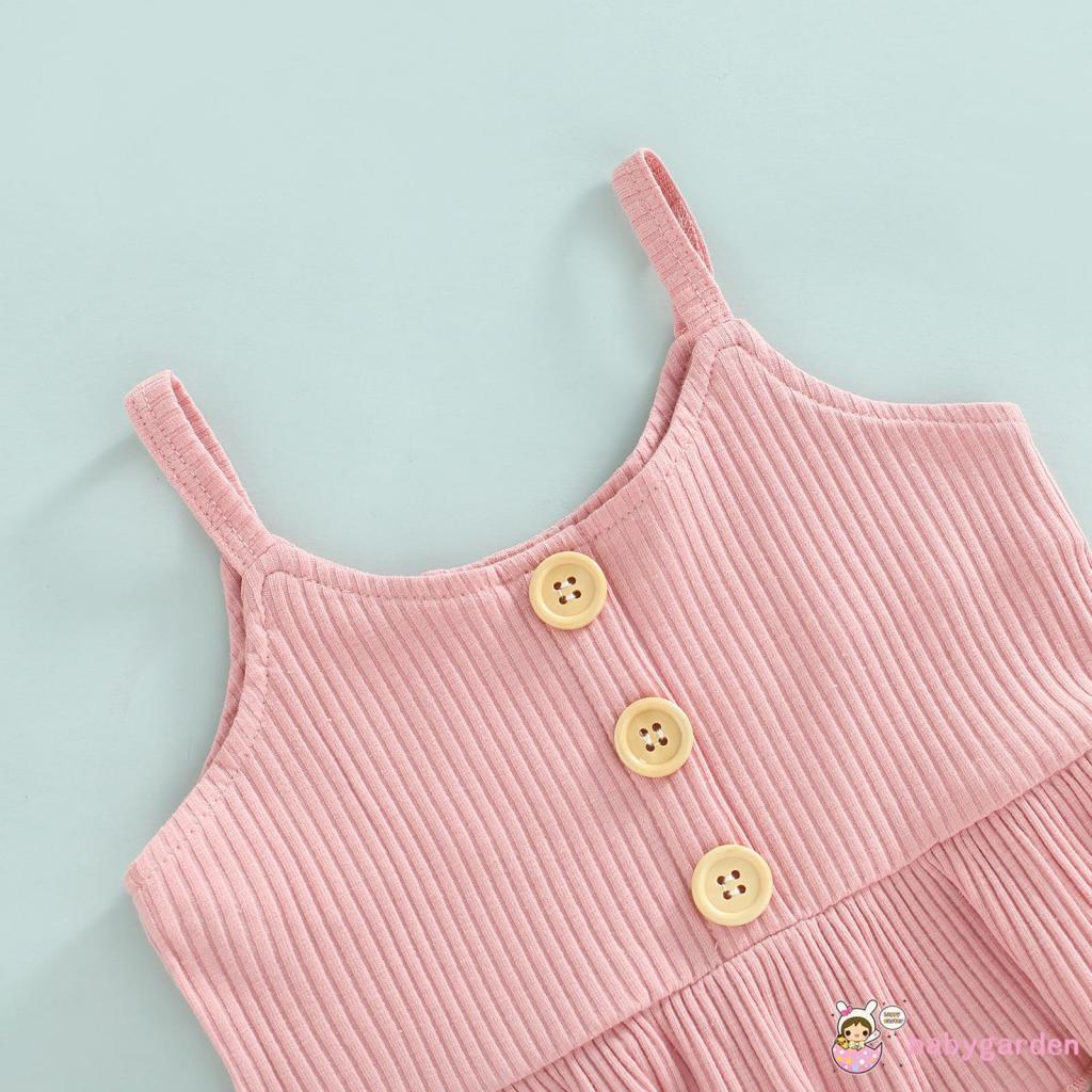 Set Đồ 2 Món Gồm Áo Không Tay Màu Trơn Dệt Kim In Họa Tiết Hoa + Quần Cho Bé Gái Từ 6 Tháng Tuổi