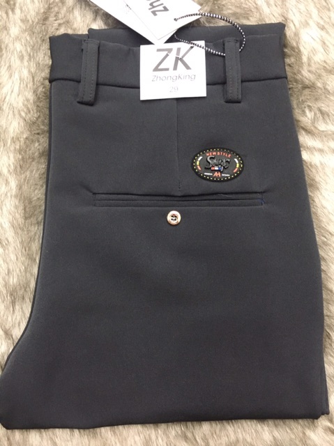 Quần Tây Âu Màu Xám Đen Ống Côn Vải Giản | BigBuy360 - bigbuy360.vn