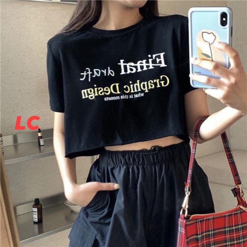 Áo thun croptop nữ bigsize áo croptop nữ áo kiểu nữ in chữ ngược