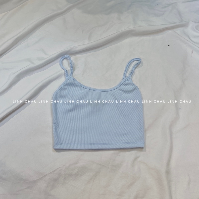 ÁO HAI DÂY CROPTOP THUN GÂN