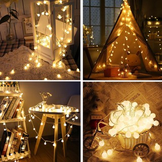 Đèn Led Xài Pin Dài 6M 40 Bóng Đèn Tròn Cherry Ball Trang Trí Tiệc Noel Cắm Trại Quay Tiktok Đẹp Rẻ