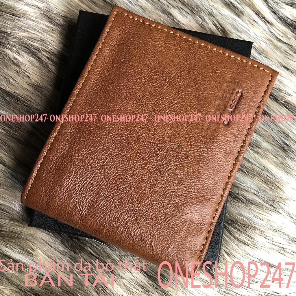 Ví nam chuẩn đẹp, da bò thật nguyên miếng A168V