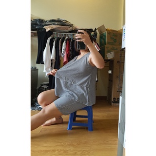 [Ảnh thật] Bộ đồ bầu, bộ bầu chất lanh lụa siêu mát