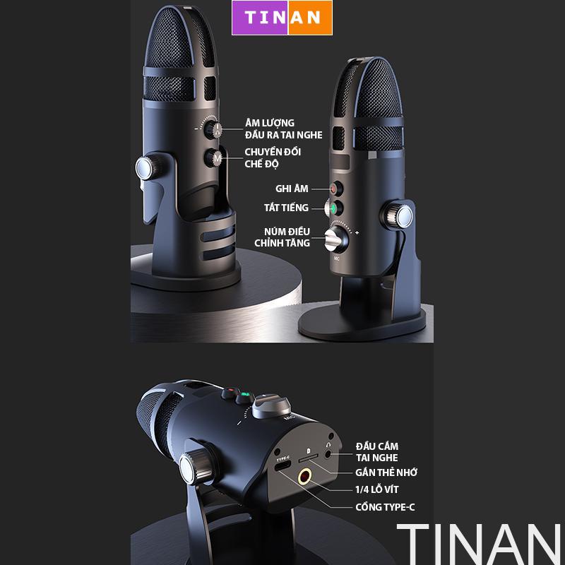 Micro Điện Dung Có Dây M9, Đầu Cắm USB, Dùng Thu Âm Livestream Cho Máy Tính, Điện Thoại