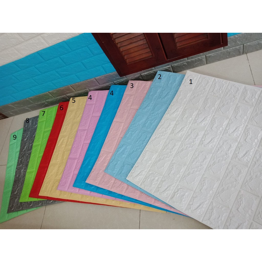 Xốp dán tường giả gạch khổ lớn 70*77cm chống ẩm mốc