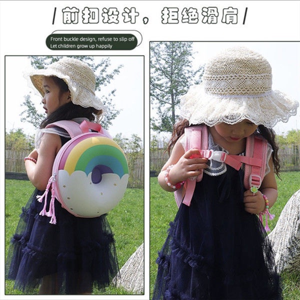 [Hàng Mới Về] Ba Lô Đi Học Mẫu Giáo Sức Chứa Lớn In Hình Bánh Donut 3D Màu Cầu Vồng Ba Chiều Dễ Phối Đồ Có Giá Trị Cao Chống Bẩn Nhỏ Cho Trẻ Em Đi Du Lịch