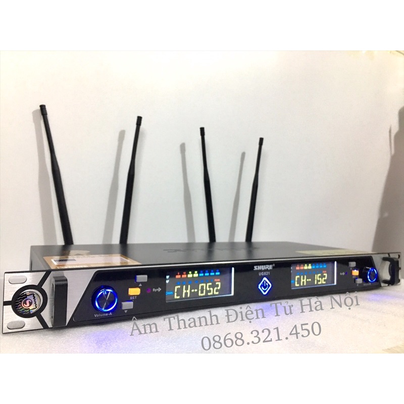 Micro Không Dây UGX 21 Có Tự Ngắt, Dò Sóng Chỉnh Tần Số Hiện Đại. Dòng Karaoke Chuyên nghiệp.