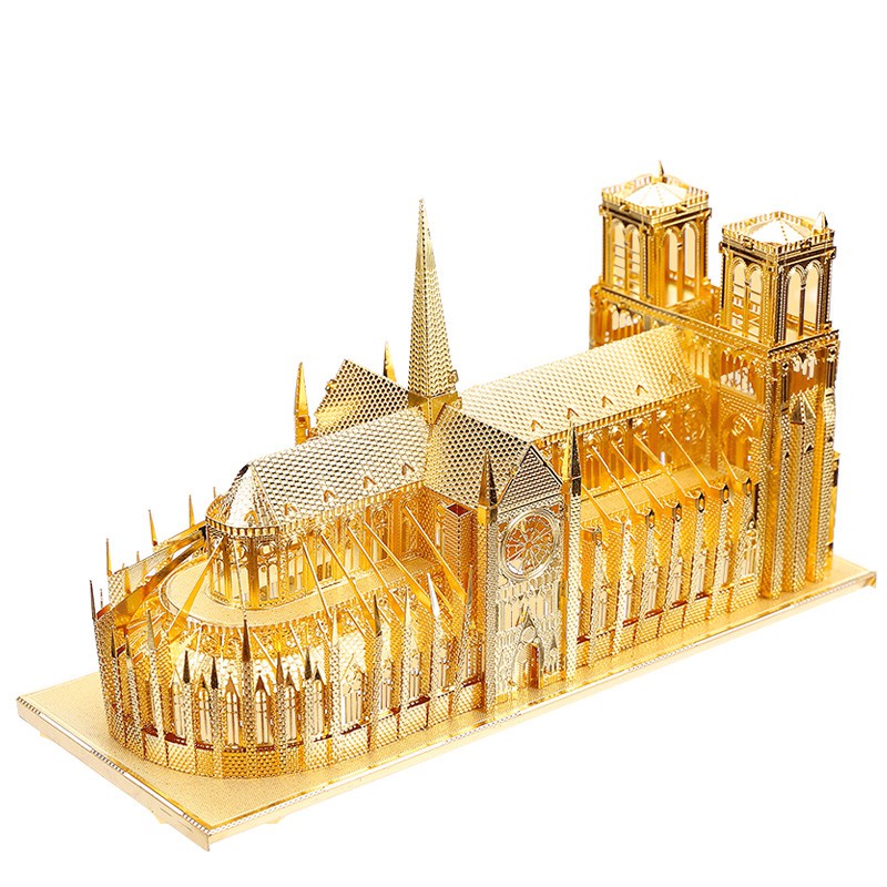 MÔ HÌNH 3D KIM LOẠI LẮP RÁP NHÀ THỜ ĐỨC BÀ NOTRE DAME DE PARIS - HÀNG NHẬP KHẨU