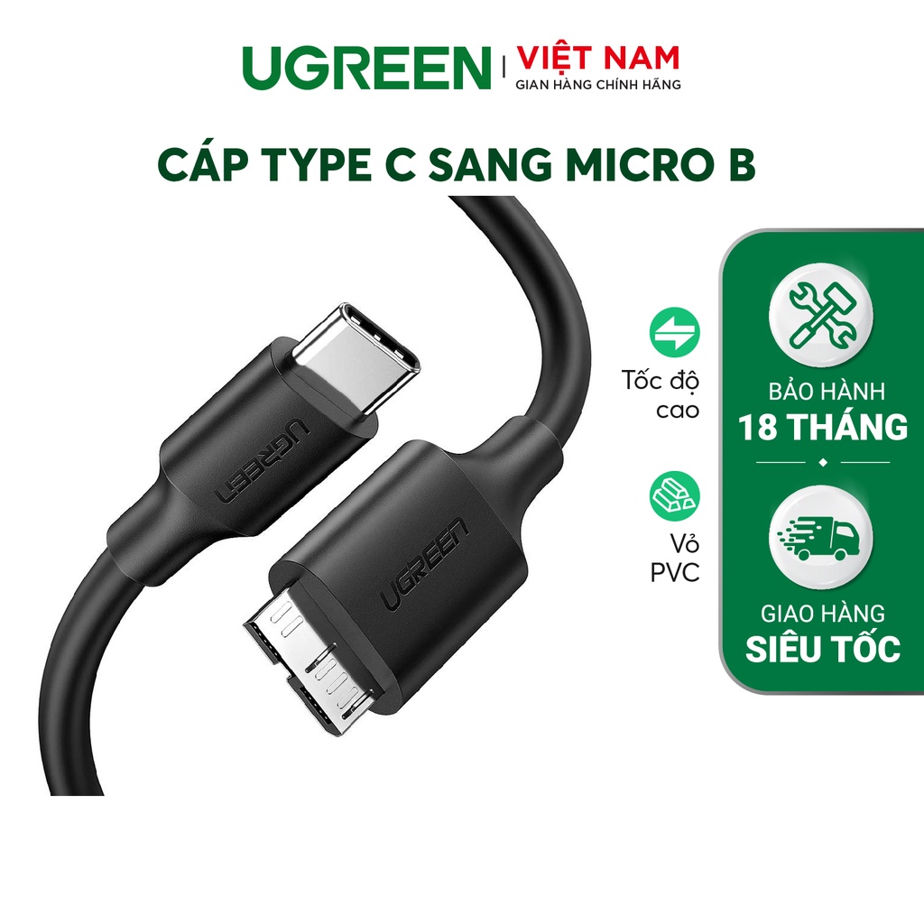 Cáp USB type C sang Micro B tốc độ truyền dữ liệu nhanh dài 1m UGREEN US312 20103