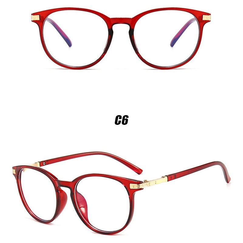 (KIQI-FASHION) COD Kính Chống Ánh Sáng Xanh Chống Mệt Mỏi Gọng Tròn Cổ Điển Thời Trang Cho Nam Và Nữ