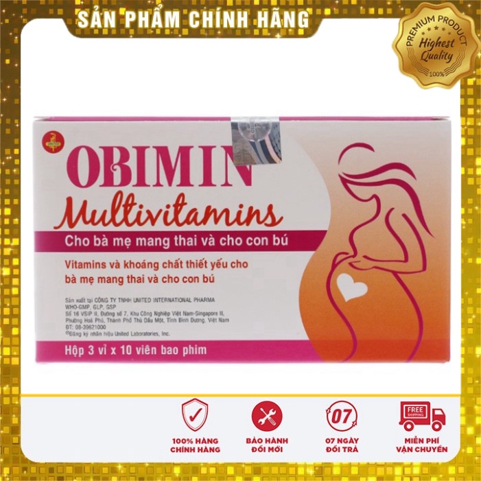 [Chính hãng] OBIMIN MULTIVITAMINS - VITAMIN TỔNG HỢP CHO PHỤ NỮ MANG THAI VÀ CHO CON BÚ