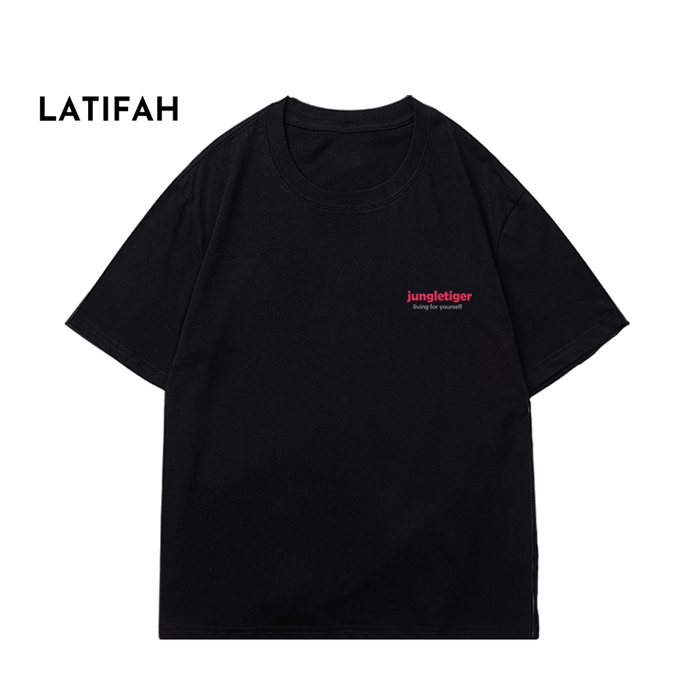 Áo thun unisex tay lỡ Latifah form rộng in chữ JUNGLETIGER AT004 chất vãi dày dặn co giãn 2 chiều