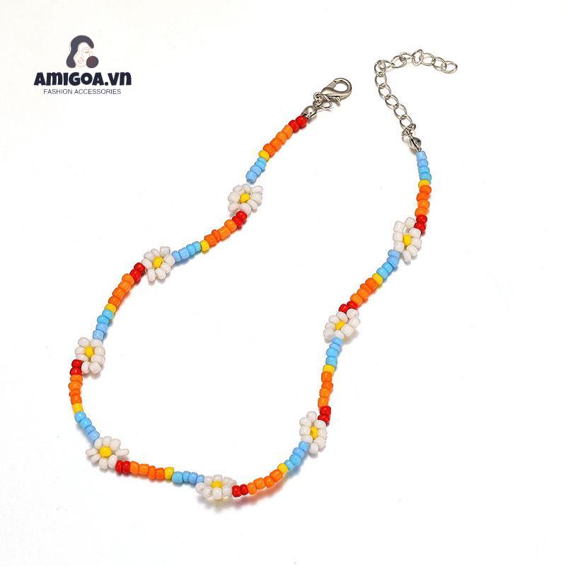 ✨✨Vòng cổ Hạt Hình Học Họa Tiết Hoa Nhiều Màu Sắc Sáng Tạo Cho Gia Đình
