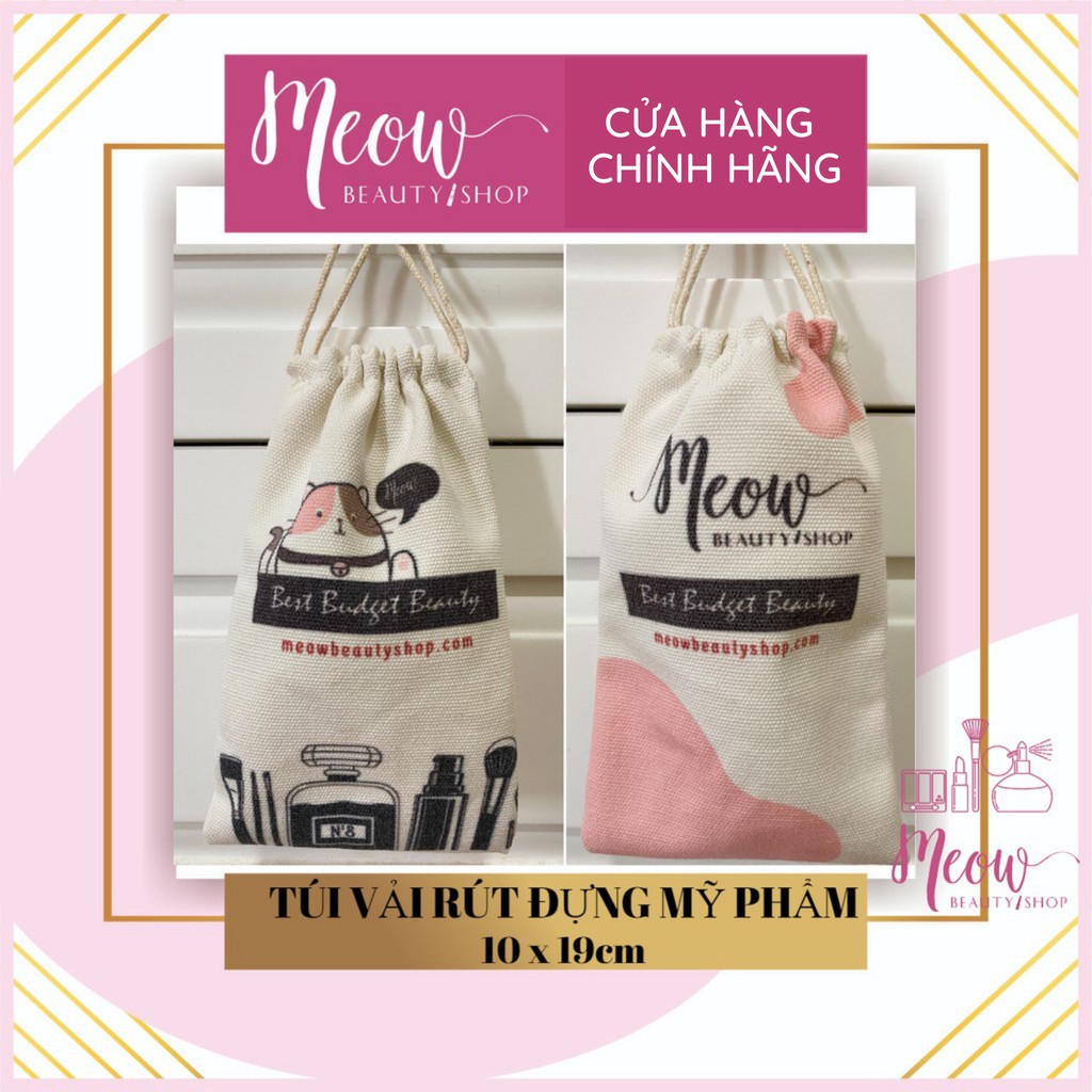 [HB Gift] Túi vải rút dây đựng mỹ phẩm Meow Beauty Shop