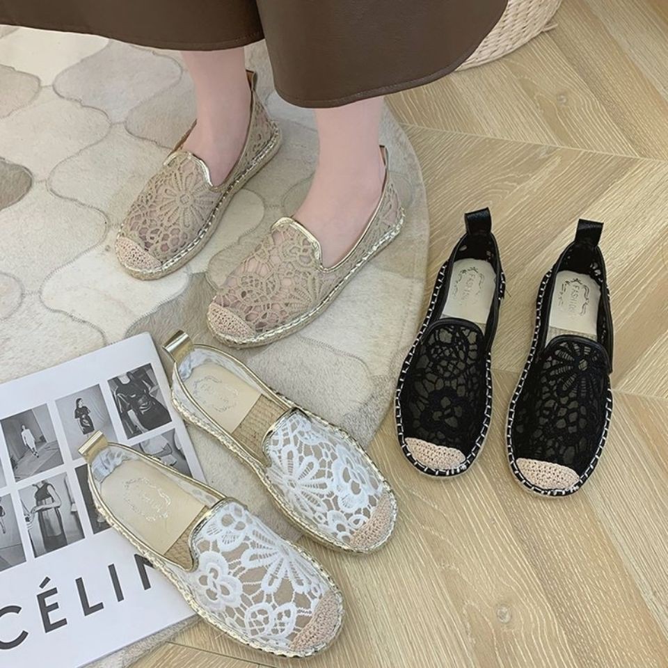 Giày Lười Đan Cói Đế Bằng Thời Trang Cho Nữ