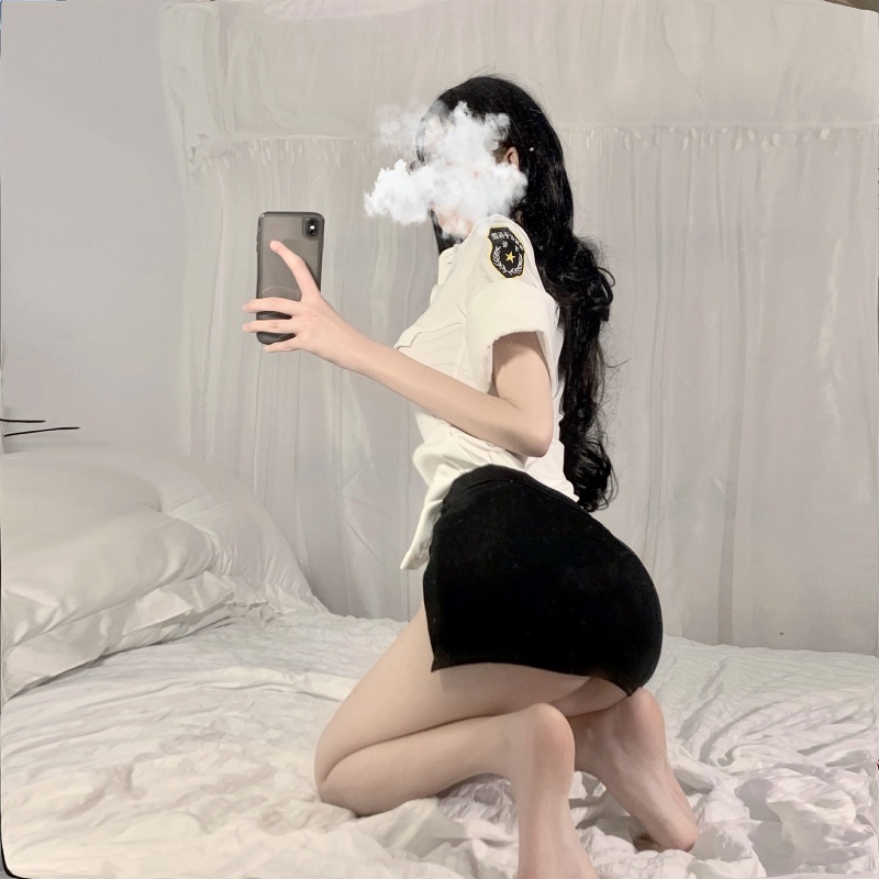 Brroa Bộ Đồ Lót Đồng Phục Cảnh Sát Cài Nút Gợi Cảm Cho Nữ