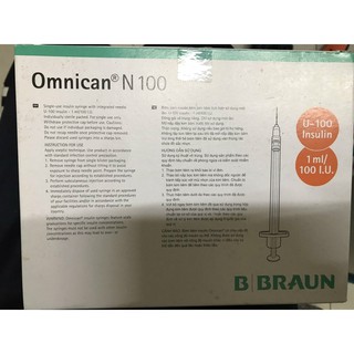 Bơm kim tiêm tiểu đường 1ml BBraun U-100