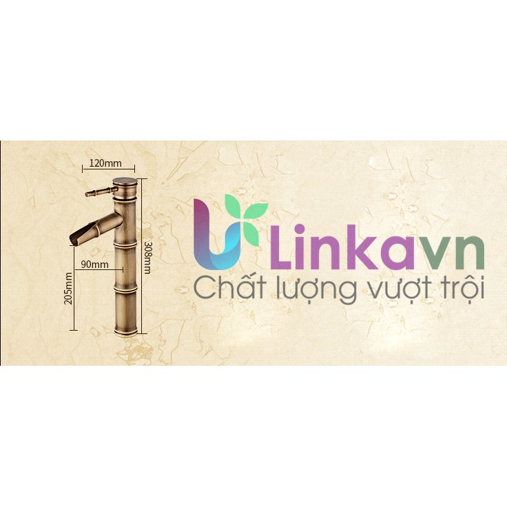 Vòi rửa lavabo nóng lạnh đồng nghệ thuật LINKA LI-VOI001– Mô hình thân tre nhã nhặn