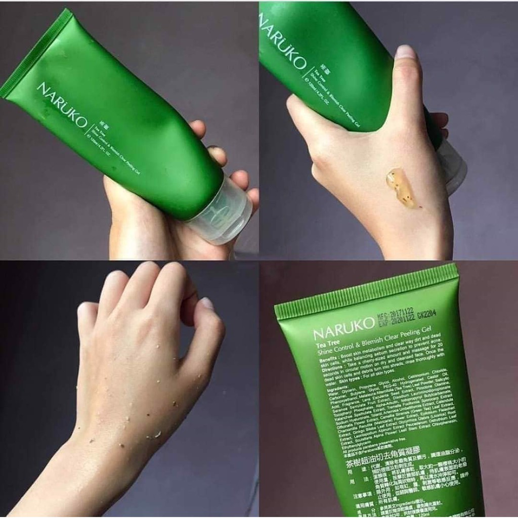 Tẩy Tế Bào Chết Naruko Tea Tree Shine Control &amp; Blemish Clear Peeling Gel - 120ml