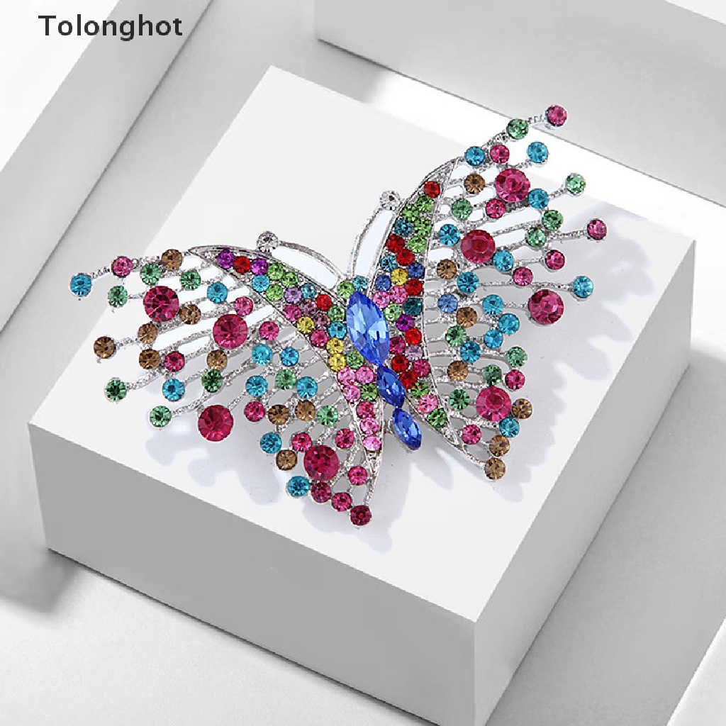 Ghim Cài Áo Hình Bướm Đính Đá Nhiều Màu Sắc Dành Cho Nữ