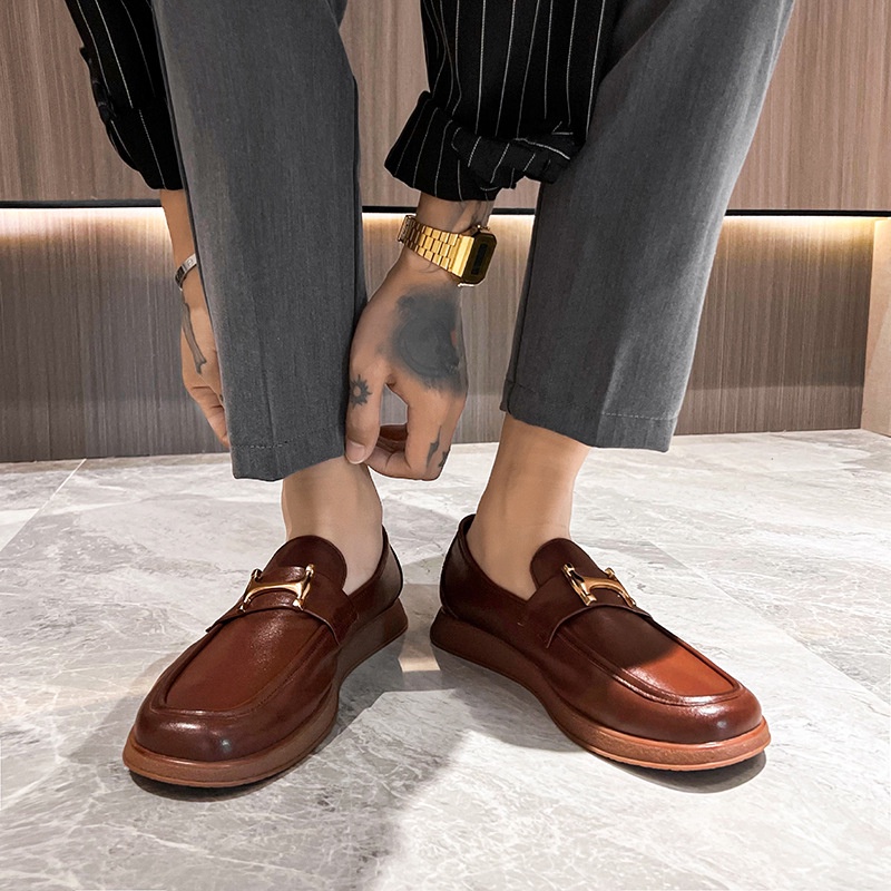 Giày Lười Da Bò Mềm Thoáng Khí Thời Trang Mùa Hè Cỡ Lớn 37-48 Cho Nam