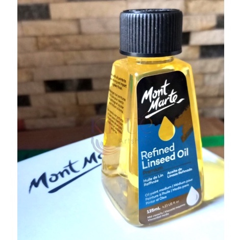 DẦU LANH PHA MÀU SƠN DẦU/ DẦU LANH TINH LUYỆN 125ML MONT MARTE / Dung môi hỗ trợ vẽ sơn dầu