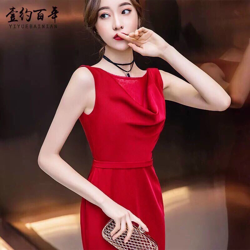 Đầm Ôm Cuốn Hút| Đầm Dáng Ôm Cổ Đổ Phối Voan | BigBuy360 - bigbuy360.vn