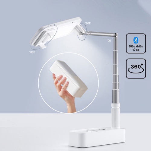 Đèn livestream gập gọn Stand Box V6 xoay gập 360 độ để bàn, kết nối bluetooth điều khiển chụp ảnh từ xa, có pin sạc