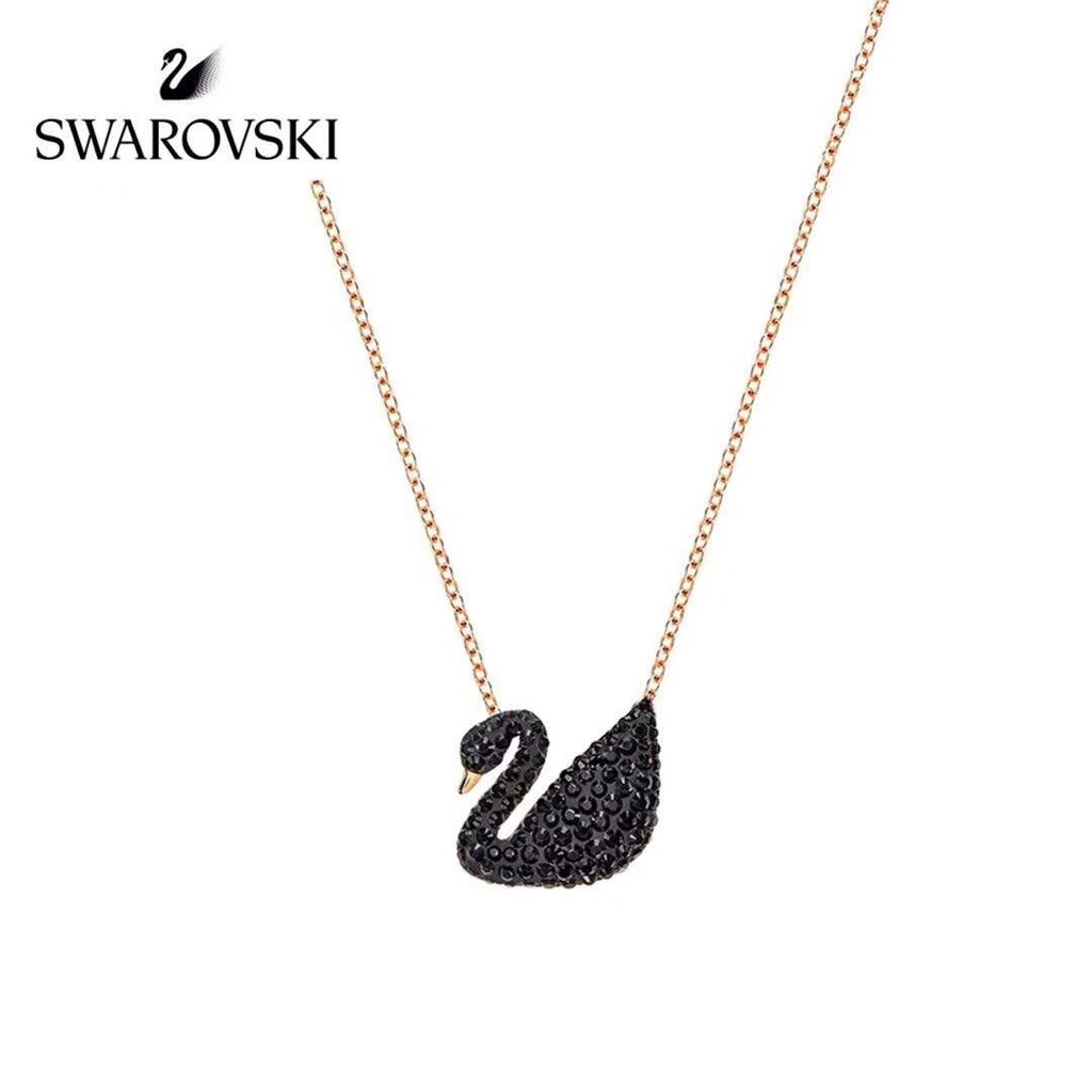 SWAROVSKI Dây Chuyền Mặt Thiên Nga Đen 5204134 Xinh Xắn Cho Nữ