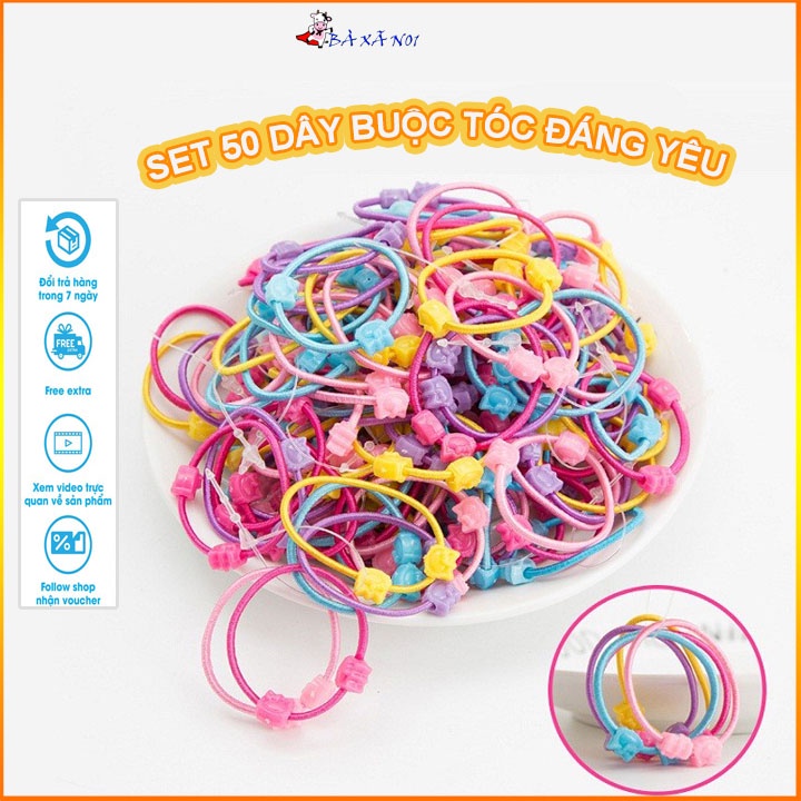 [Siêu rẻ]Chun buộc tóc cho bé - 50 chun buộc tóc siêu sinh cho bé yêu