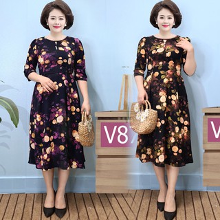Váy đầm trung niên U50 U60_Hàng thiêt kế_ Giá rẻ