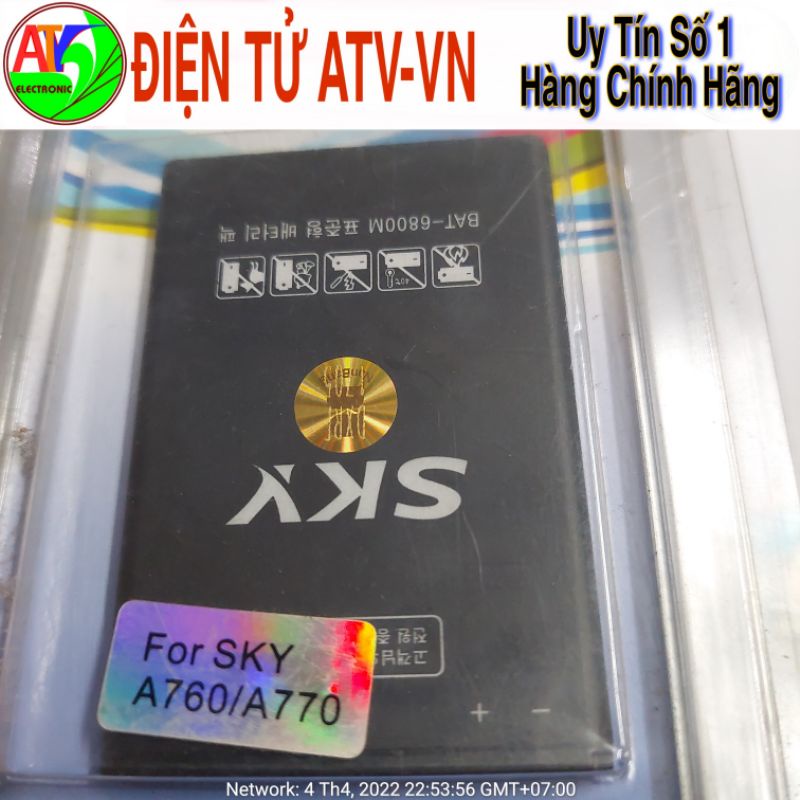Thanh lí pin sky vega A760 A770 mới chính hãng make in korea