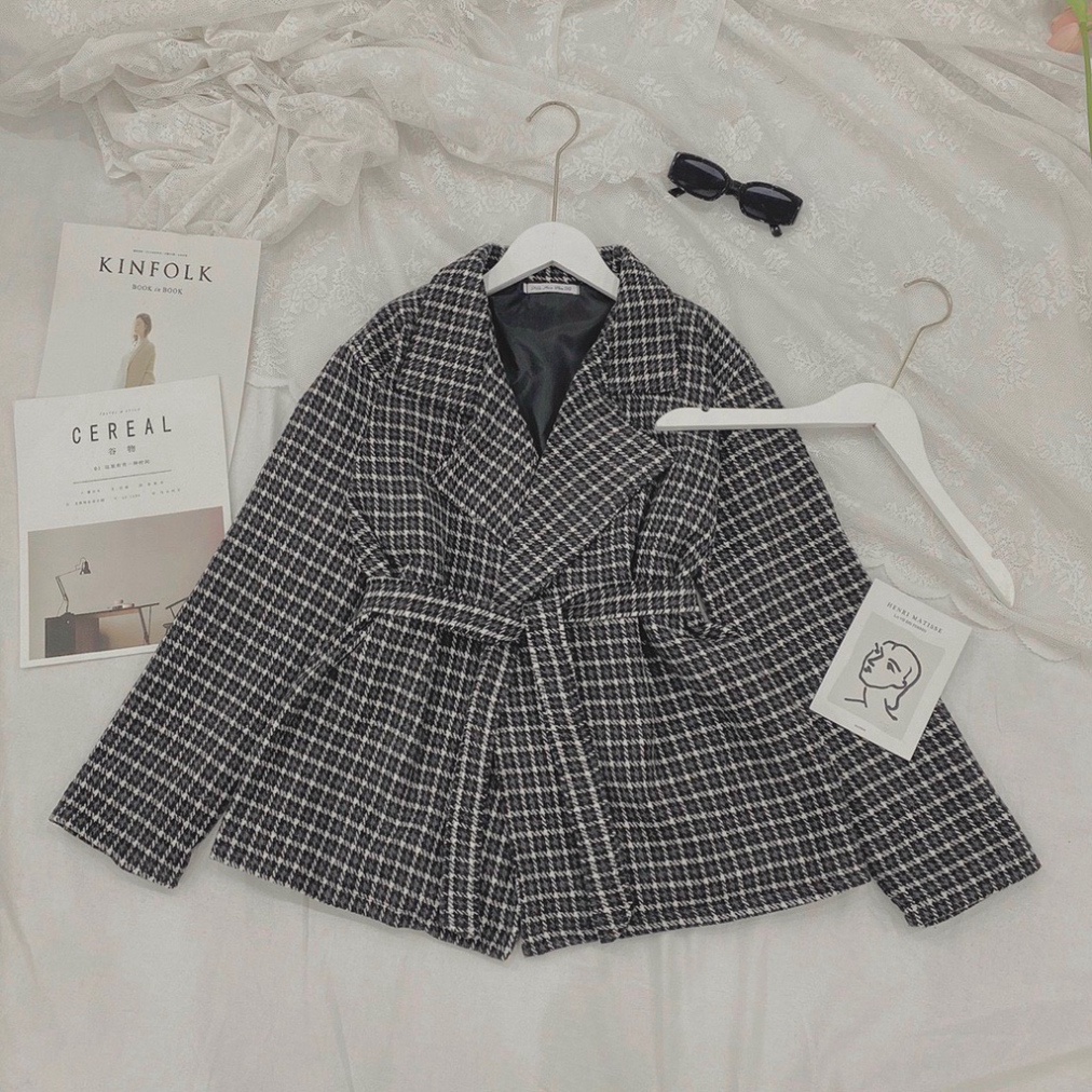 Áo Dạ Nữ, Cổ Vest Kèm Đai Vải Dạ 2 Lớp Dầy Dặn Siêu Sang Chảnh - HÀNG MỚI VỀ | BigBuy360 - bigbuy360.vn