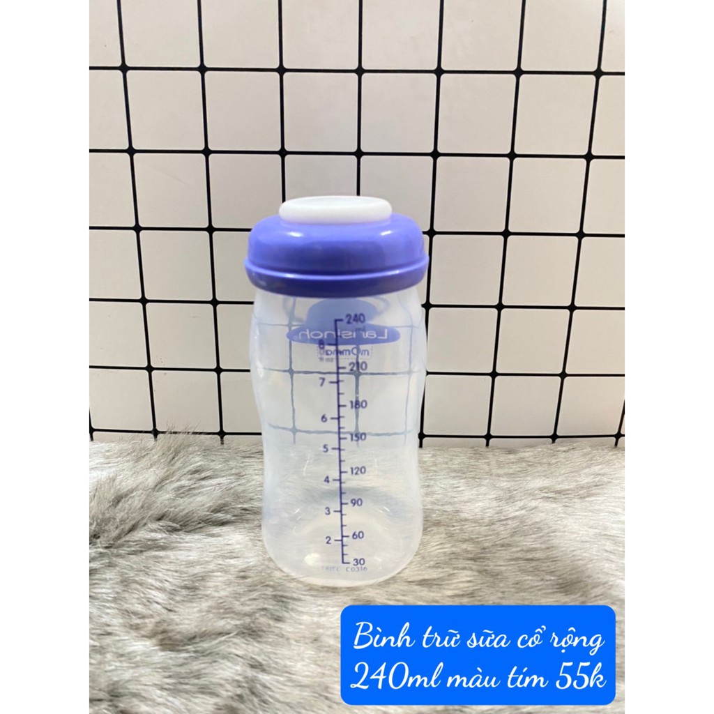Bình trữ sữa cổ rộng không BPA FREE 160ml/240ml màu tím cho bé