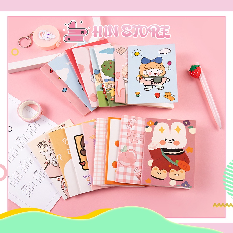 Sổ Tay Ghi Chép Mini A7 32 Trang Cầm Tay Nhiều Mẫu Cute, Văn Phòng Phẩm Giá Rẻ, Đồ Dùng Học Tập Dễ Thương HIN ST08